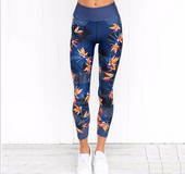 High Waist Yoga Pants Women's Fitness Sports Leggings Band Printing Elastic Gym Workout Tights S-XL Running Pants Plus Size