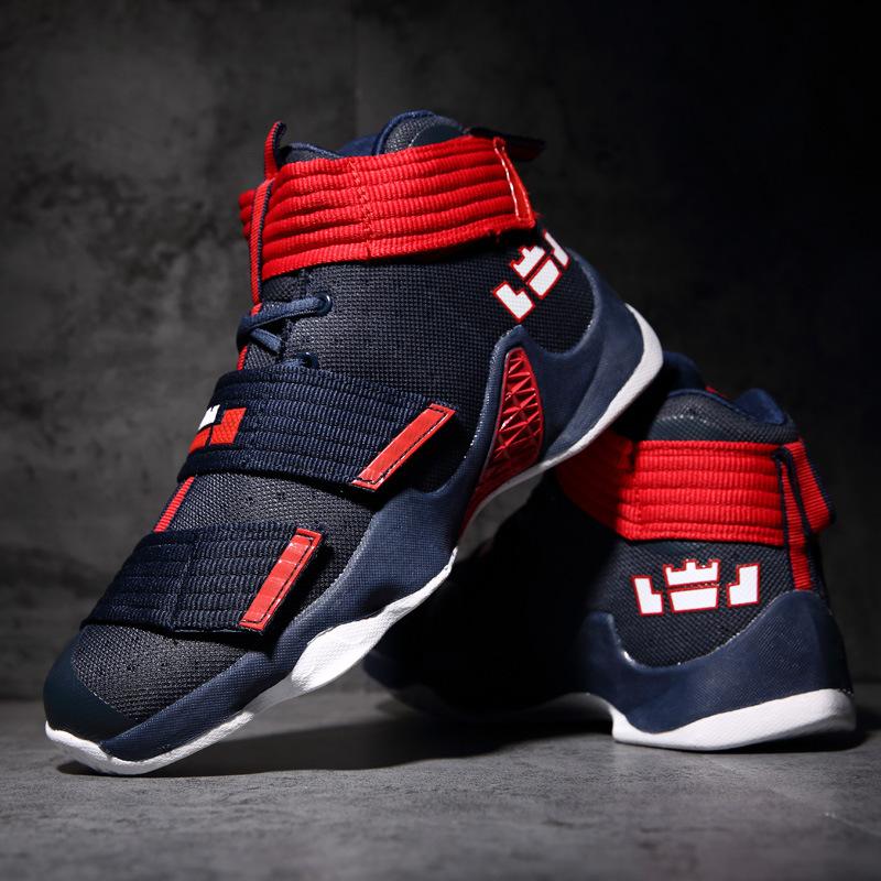 Spring new fashion shock absorption casual basketball shoes men Korean version of the trend non-slip boots sports shoes men