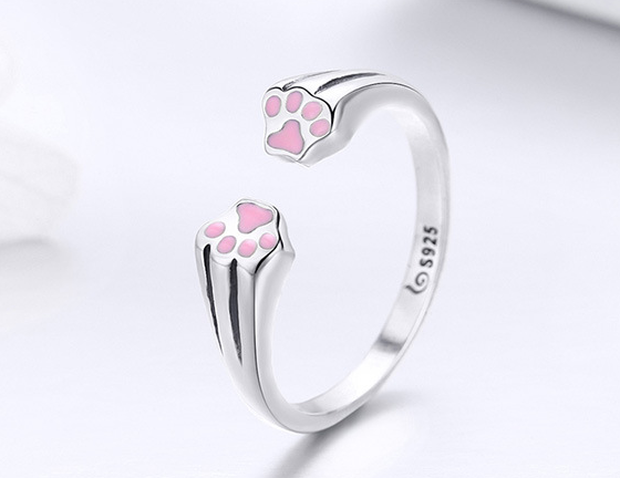 Anillo Huella Perro Plata 925
