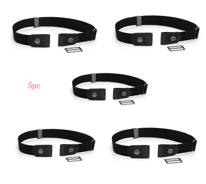 Leather Slim Stretch Invisible Belt Jeans Simple Joker Men and Women Lazy Belt