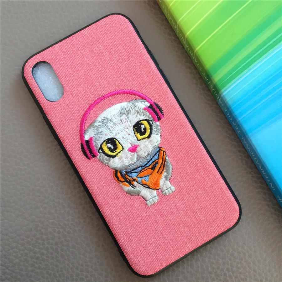 Iphonex/6/7/8plus embroidery mobile phone shellx new creative protection set girl embroidered mobile phone shell