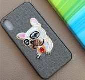 Iphonex/6/7/8plus embroidery mobile phone shellx new creative protection set girl embroidered mobile phone shell