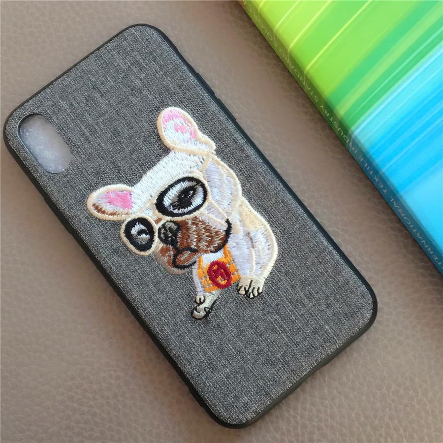 Iphonex/6/7/8plus embroidery mobile phone shellx new creative protection set girl embroidered mobile phone shell
