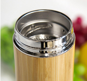 Termo de Bambú 360 ml Vaso de Acero Inoxidable