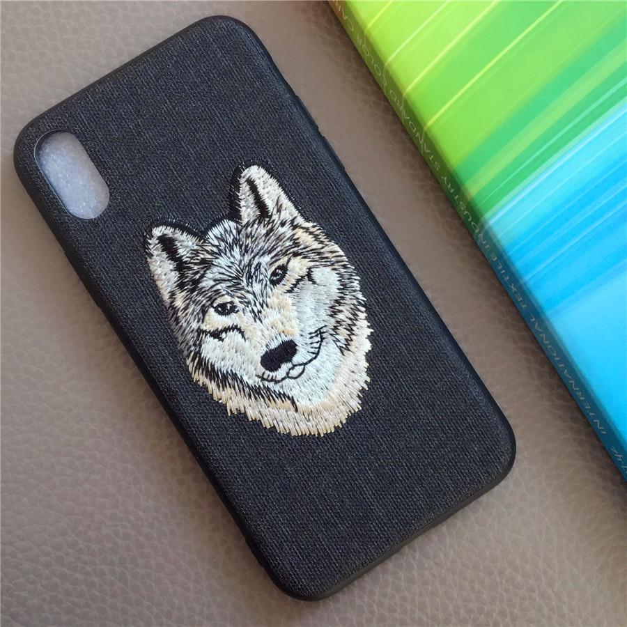 Iphonex/6/7/8plus embroidery mobile phone shellx new creative protection set girl embroidered mobile phone shell