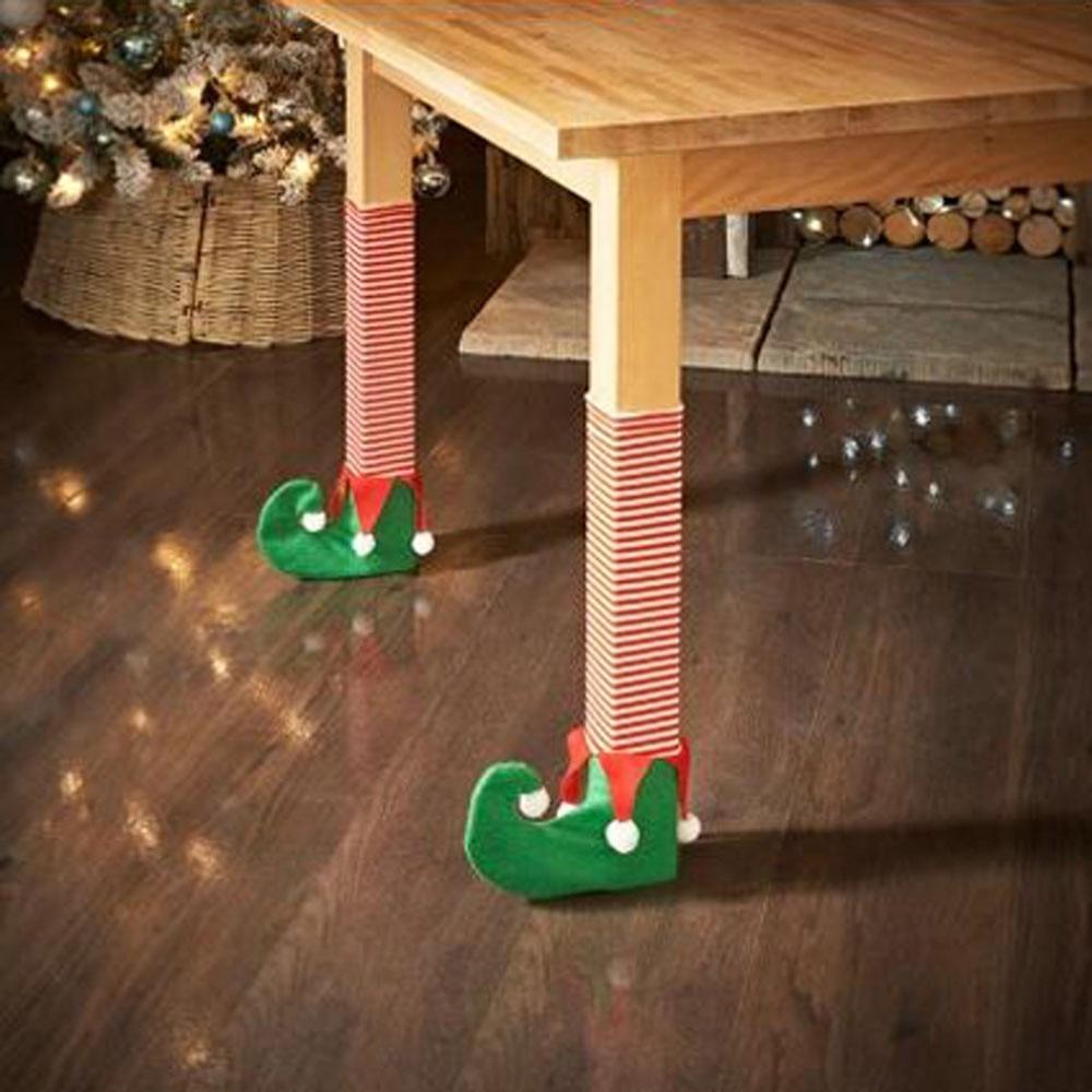4 pieces as a set Christmas table foot cover