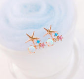 Mermaid 925 Sterling Silver Starfish Star Stud Earrings