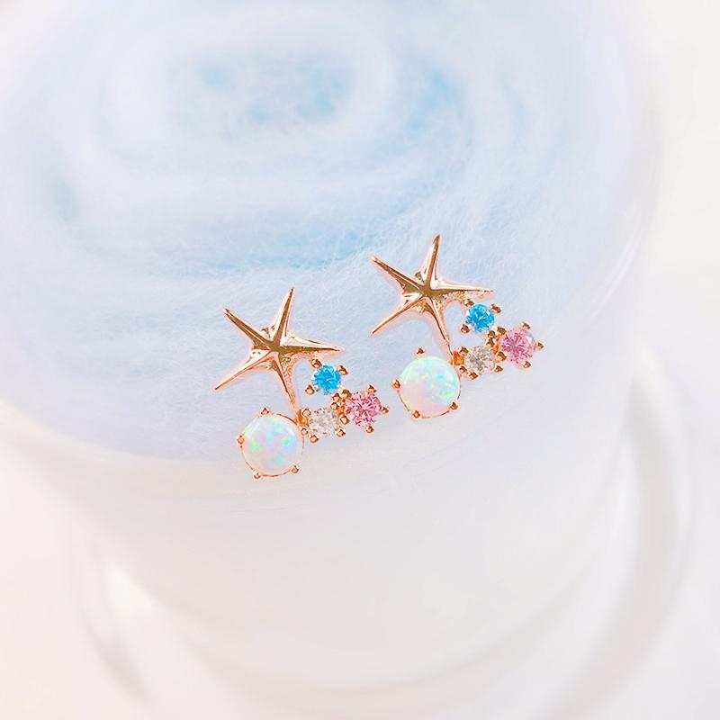 Mermaid 925 Sterling Silver Starfish Star Stud Earrings