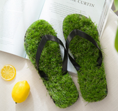 Green Grassy Flip Flops