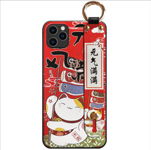 Lucky Cat   with Hand Strap and Key Chain  | IPhone