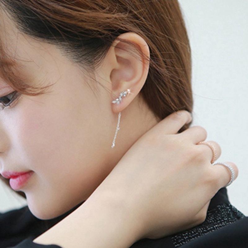 Leaf tassel earrings