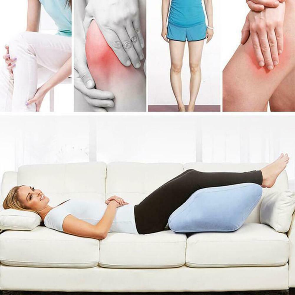 Portable inflatable leg pillow