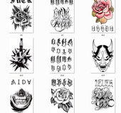 Flower alphabet finger tattoo stickers