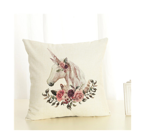 Fashion Pillow Cover Unicorn Pillow Case Cojins / Almofadas 45 Inches x 45 Cm Square Valentines Day Gift Handmade 3D Cushions