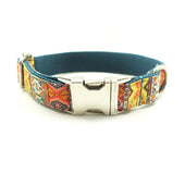 Ethnic metal buckle dog collar