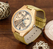 Reloj Fotográfico De Bambú Grabado Para Mujer