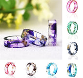 Dried flower resin ring
