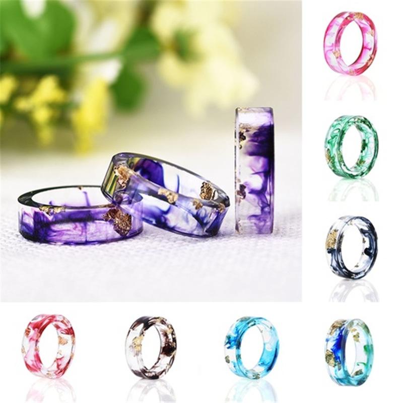 Dried flower resin ring