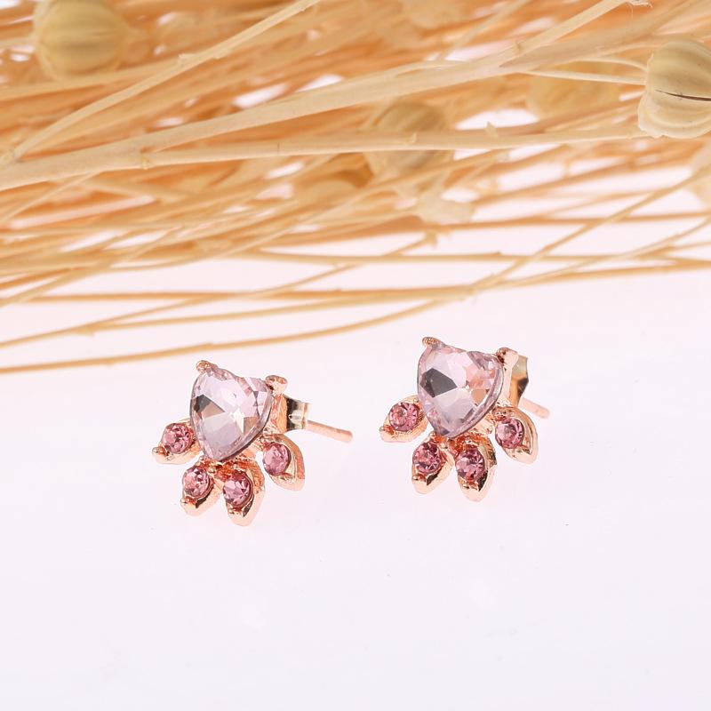 Shiny Pink Stud Earrings Earrings for Women