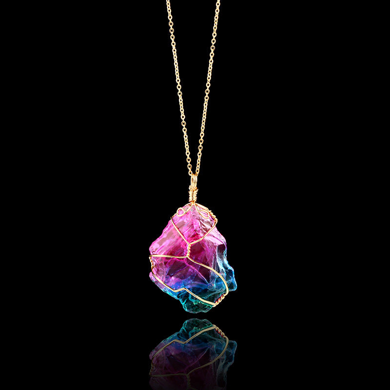Collar De Cristal De Cuarzo Arcoiris