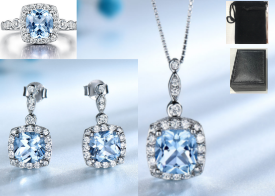 Collar azul cielo