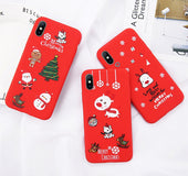 Lov Phone Case For iPhone 6 6s 7 8 Plus X XR XS Max Cute Cartoon Christmas Santa Claus Elk Soft TPU For iPhone 5 5S SE Cover