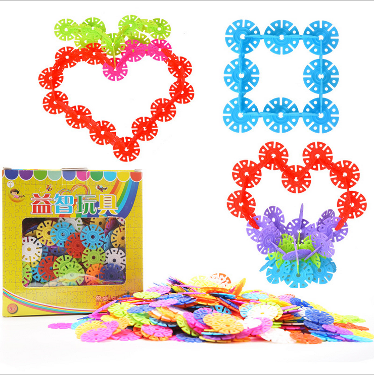 Snowflake Plastic 3D Puzzle Building Blocks Educational Toy