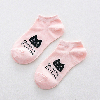 Cotton socks, cartoon cat boat socks