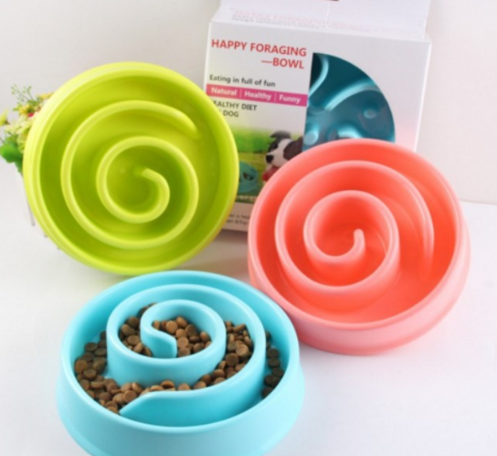Pets Bowl Food Water Feeding Slow Travel Anti-choke Bowl Portable Dish for Dogs Cat Water Feeder