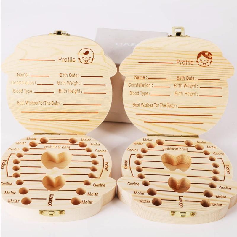 Wood Storage Box For Baby Kids Tooth Box Organizer
