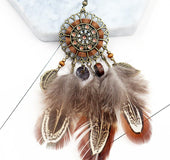 Dreamcatcher feather earrings, sun flower earrings