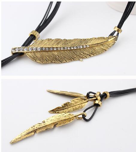Collar Hoja De Plumas