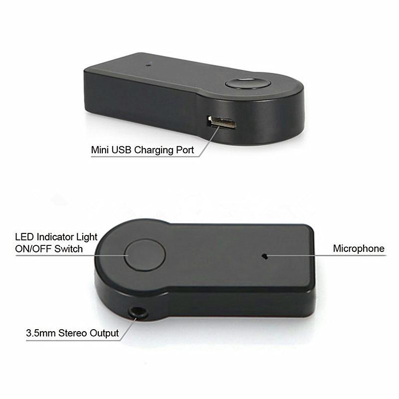 Handfree Car Bluetooth Music Receiver Universal 3.5mm Streaming