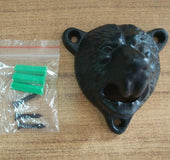 Bear head cast iron wall opener metal craft beer opener