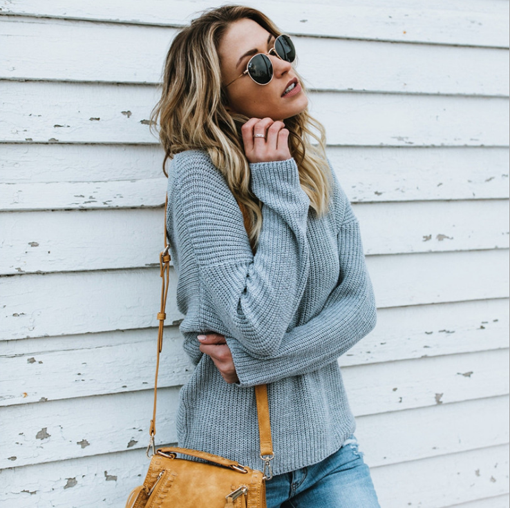 Plain knit sweater