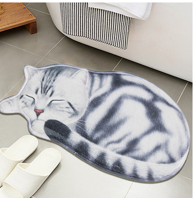 Cartoon cat floor mat bathroom bathroom kitchen absorbent anti-slip mat door mat foyer bedroom carpet without lint