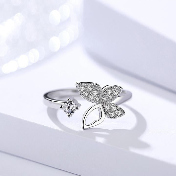 S925 silver jewelry butterfly opening ring