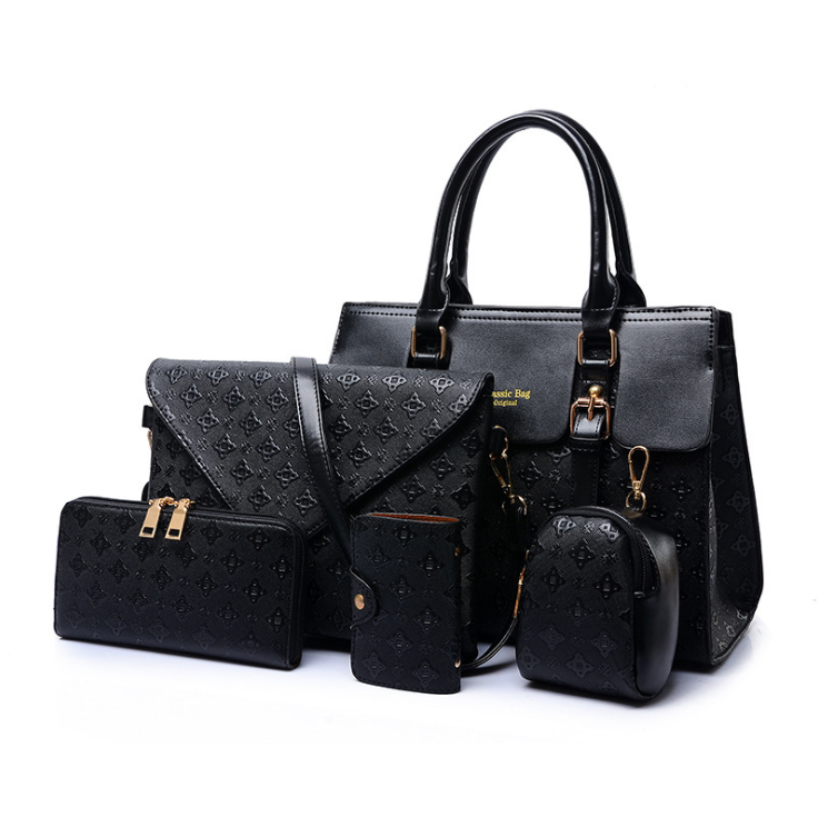 A set of Luxury Leather Handbags # Black
