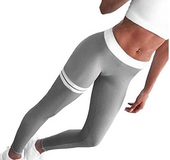 Striped print contrast color leggings sexy tight hip hip pants