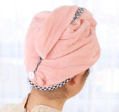 Thick absorbent adult hair caps coral fleece cute turban