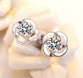 Sterling silver clover earrings