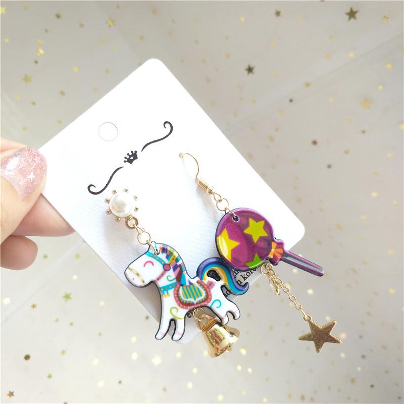 Acrylic circus cartoon earrings