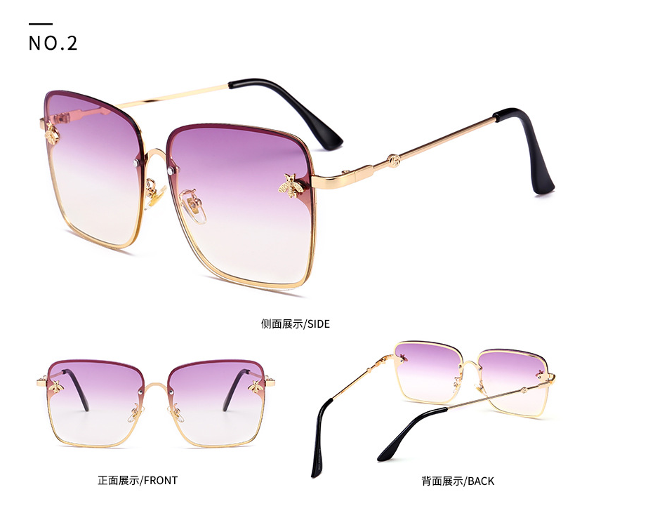 Metal frame bee decorative sunglasses