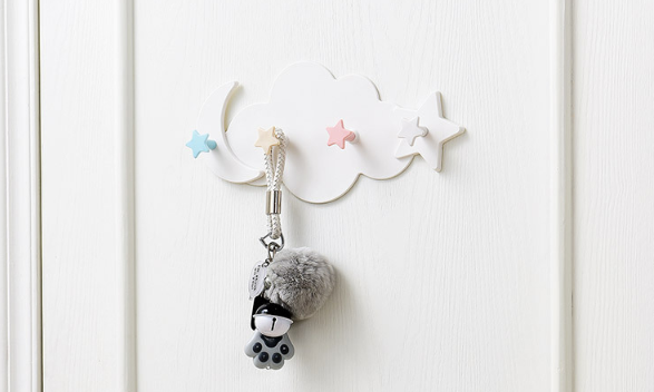 Creative star moon cloud shape without nails hat clothes hooks shelf hanging hanger