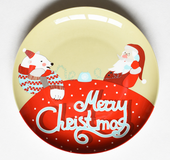 Christmas ceramic plate cartoon hand-painted steak plate fruit dish bone china Western dish New Year's Day New Year gift