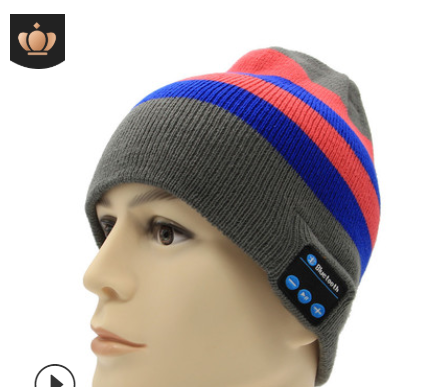 Wireless bluetooth knitted hat calls music stereo