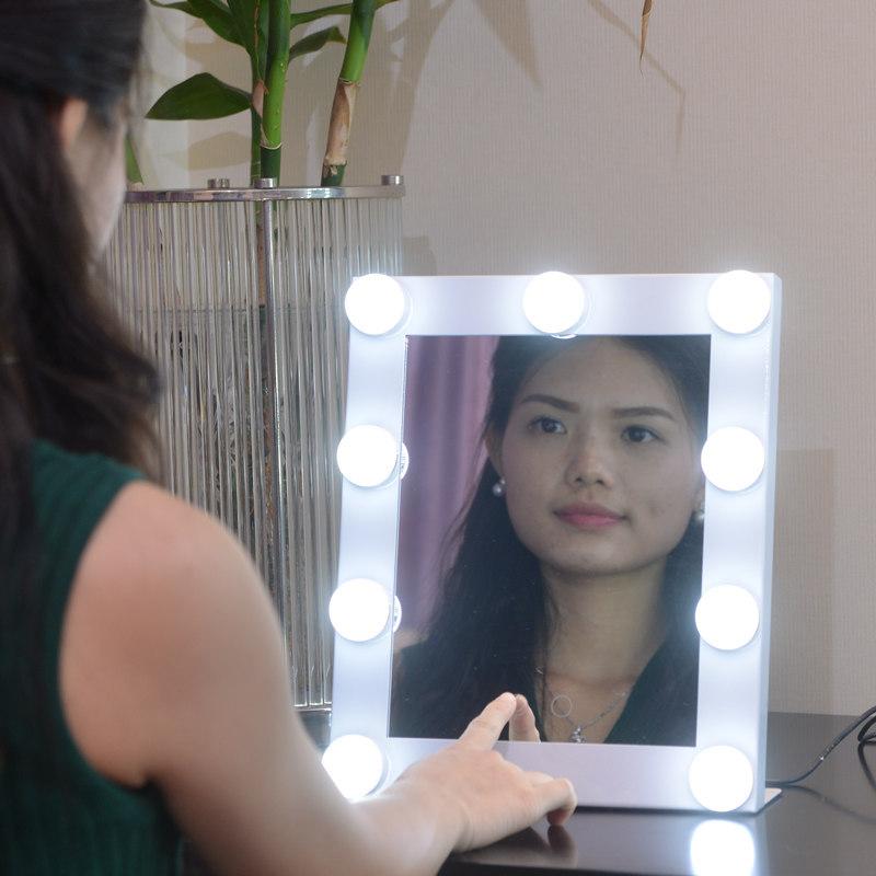 Square light bulb makeup mirror
