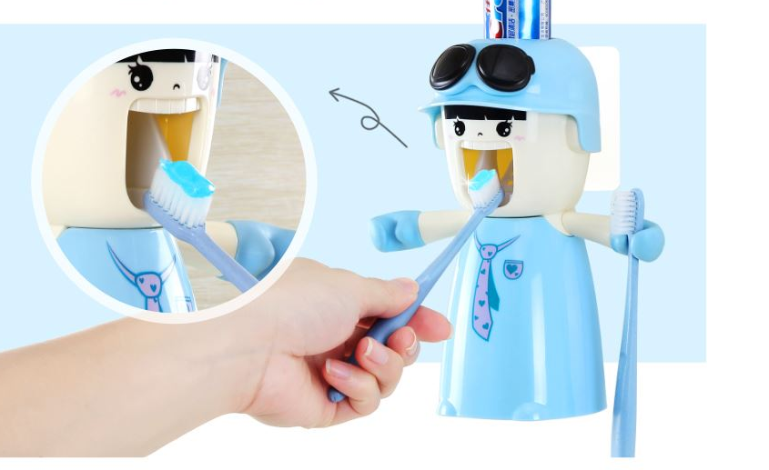 Bedroom dormitory tooth cup shelf Harley girl wash set suction cup toothbrush holder automatic toothpaste belt