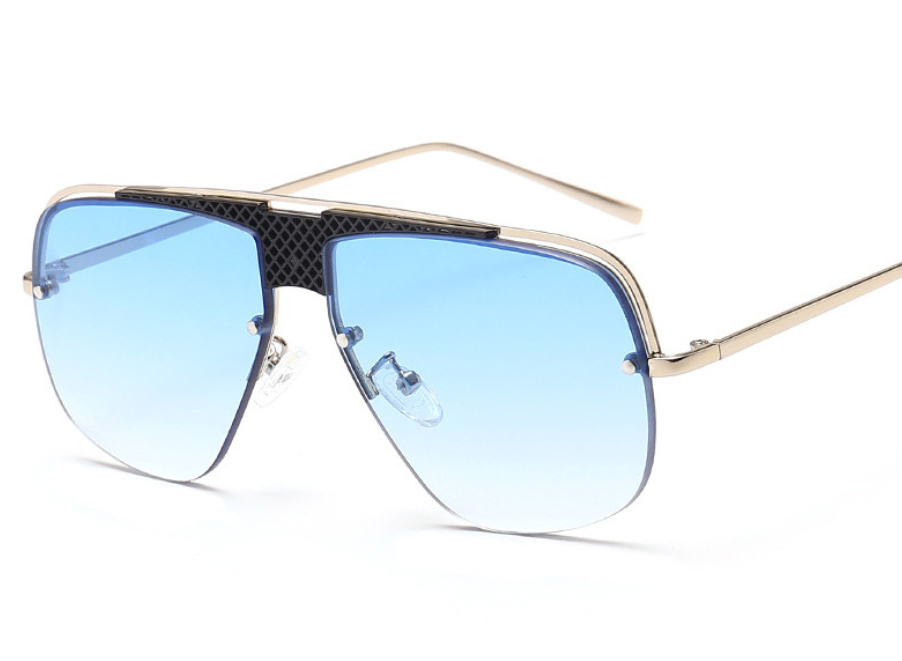Semi-metallic frame sunglasses