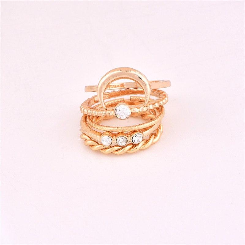 5pcs/set CZ Crystal Bohemian Rings
